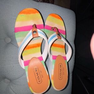 Coach Multicolor Striped Sandals